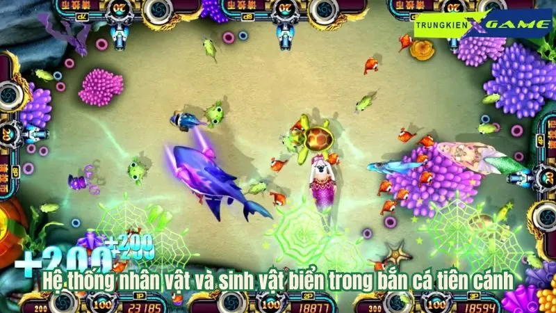 Hệ thống nhân vật và sinh vật biển trong bắn cá tiên cánh