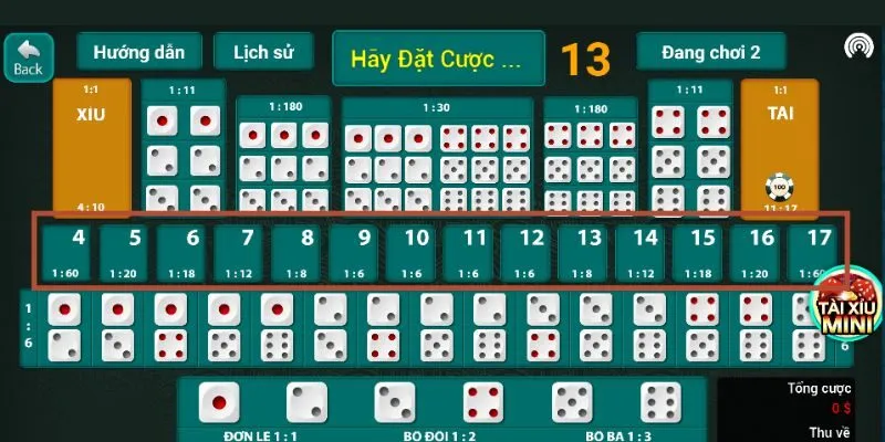 Luật cược số cơ bản trong tài xỉu